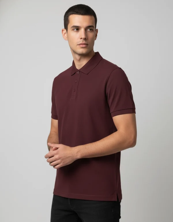 Men's Polo Plain Maroon T-shirt